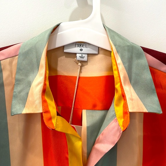 ⏳LAST DAY⏳NWT Fe Noel xTarget Mixed Vertical Stripe LongSleeve ButtonDown-S - Picture 7 of 9